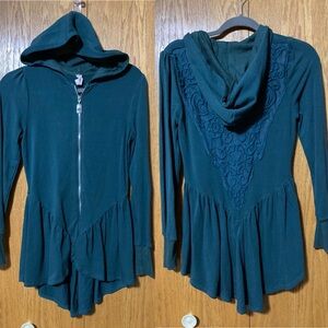Teal Zip-Up Hoodie